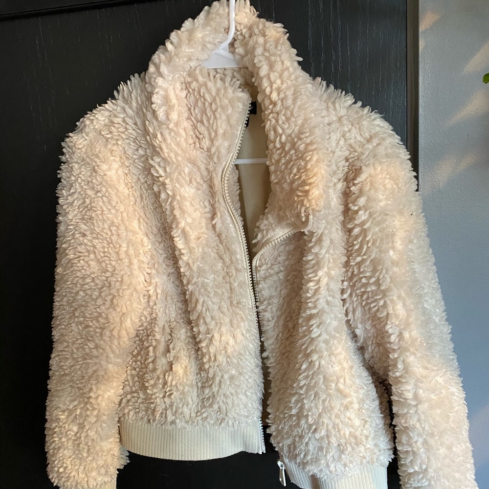 Zara zip up teddy jacket